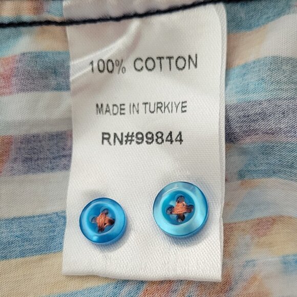 Mizumi Couture Vibrant Colorful Button Down Shirt with Contrasting Cuffs - Picture 11 of 12